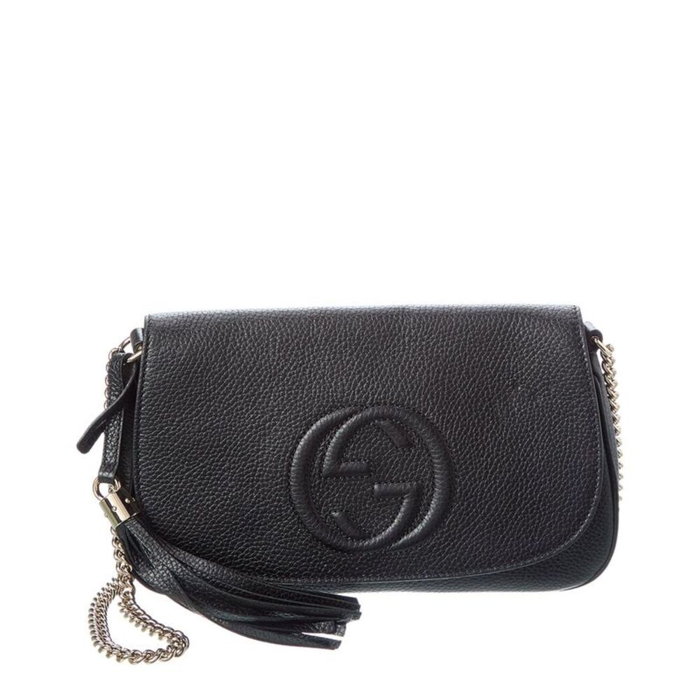 Gucci Black Pebbled Calfskin Leather Soho Medium Crossbody (Authentic Pre-Loved)